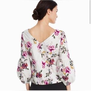 White House Black Market | Poplin Floral Top NWOT